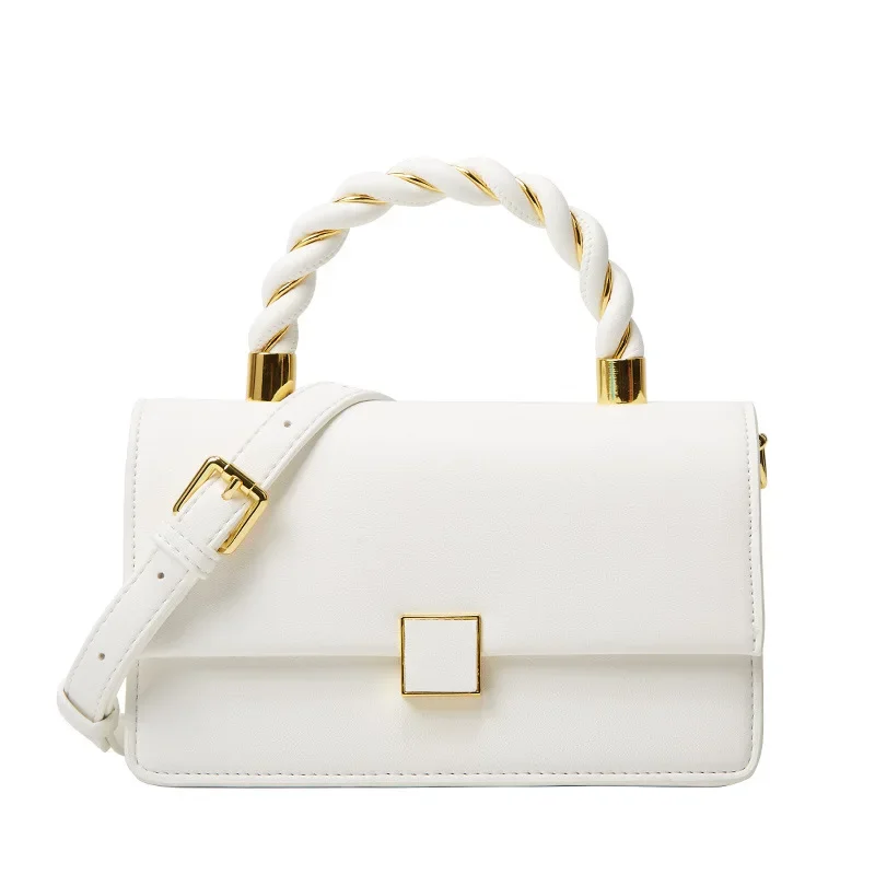 Sleek Women's Crossbody Bag Italian Leather Shoulder Purse With Removable Strap & Logo Charm