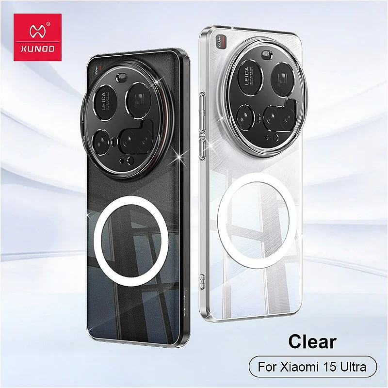 

For Xiaomi 15 Pro Ultra Phone Case Magnetic Wireless Charging PC Transparent Material 15 Ultra Pro Ultra-thin Protective Case