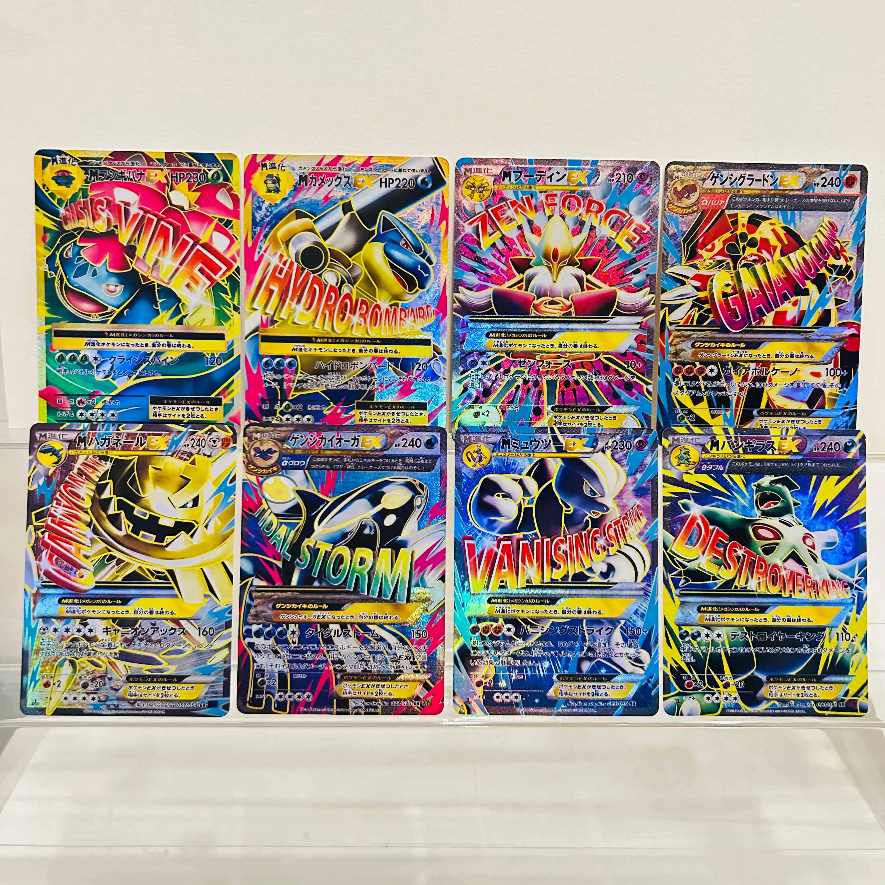 

Pokemon Mega Venusaur Blastoise Alakazam 8pcs Set Japanese Card Holographic Texture DIY Premium Anime Collection Card