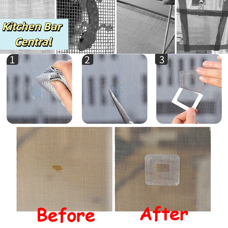 【9/15PCS Door Screen Repair Tape Grey Window Net Door Mesh Bed Canopy Patch Up Hole Mend Long Crack Mosquito Fix Net】