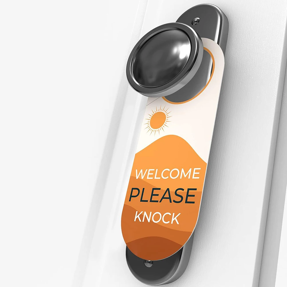 2 Pcs Double Door Handle Tag Office Meet Copper Sheet Knock Conference Room Sign