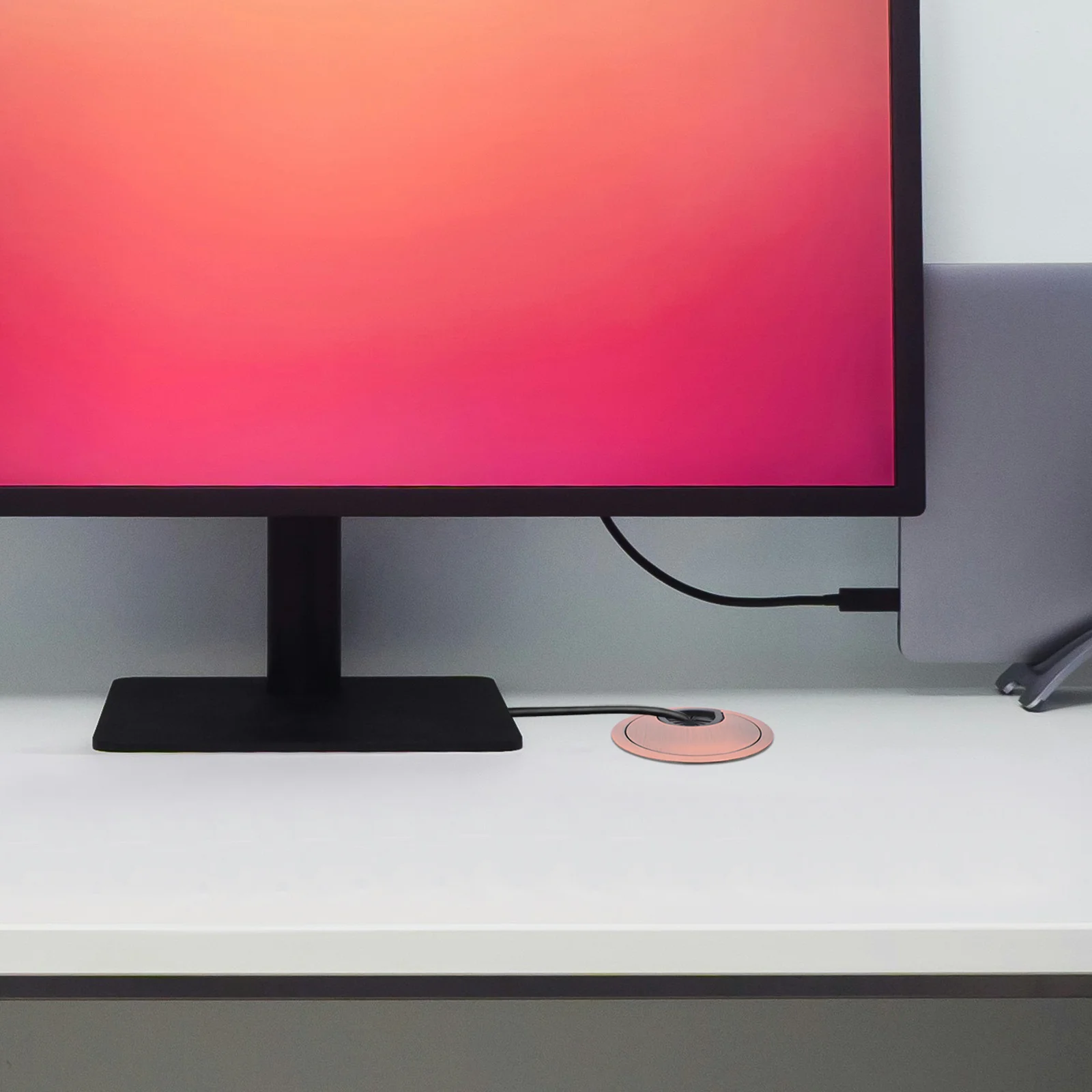 

3Pcs Desk Cable Grommet Round Zinc Alloy Durable Cord Hole Cover Organizer Wire Hole Insert Desktop Cable Management