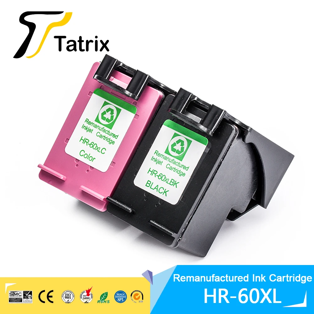 

Tatrix 60 60XL Premium восстановленный цветной струйный картридж для принтера HP Deskjet F2560/F2568/ F4280/F4288