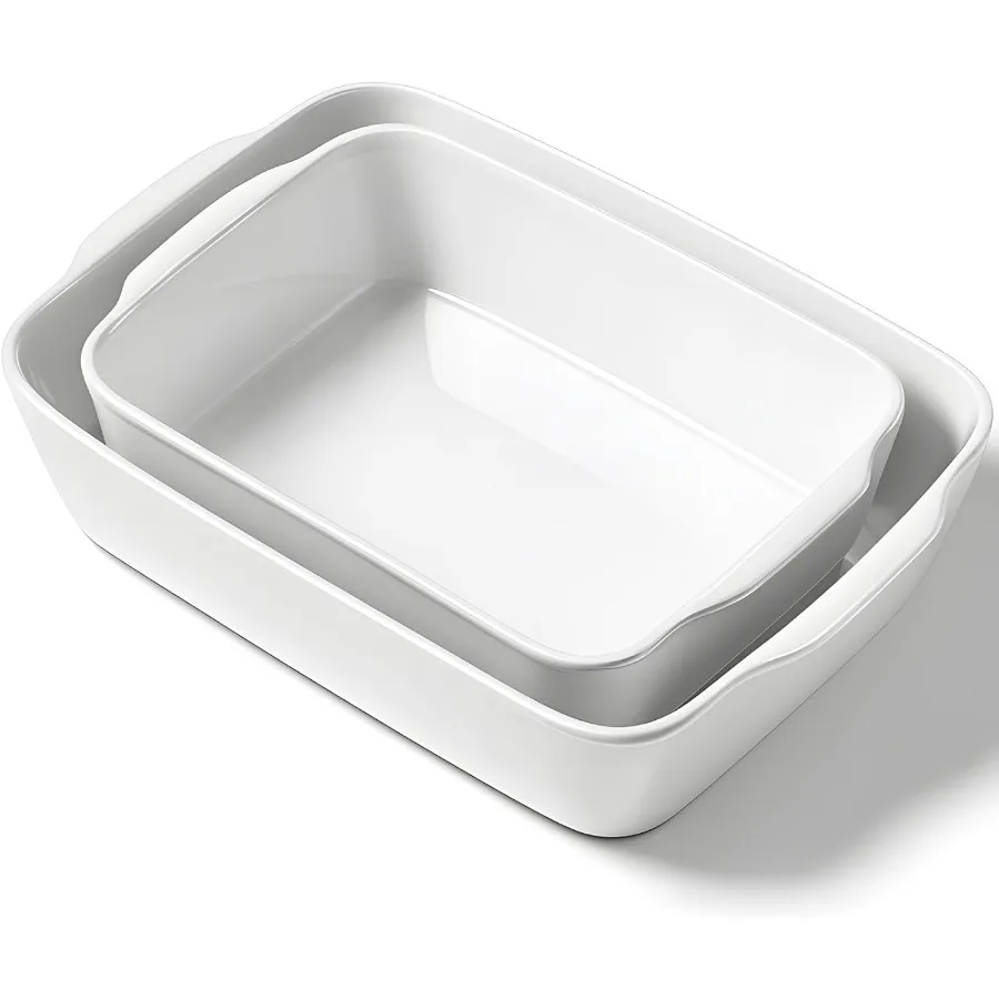 

Набор керамических блюд для выпечки на 2, блюдо для запекашек, керамическая форма для выпечки, формы для выпечки, кухонный декор, сейф для микроволновой печи (3,3QT)