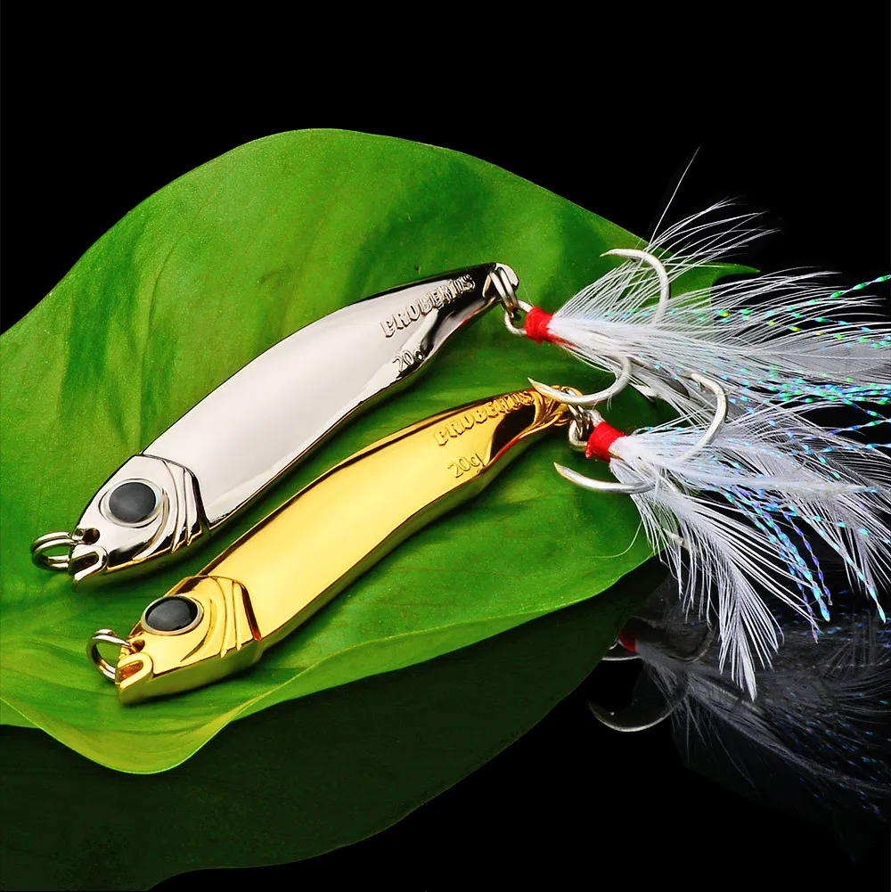 

PROBEROS 1pcs Spinner Bait Gold Silver 10g-15g-20g-28g-35g Metal Lure Sinking VIB Spoon Fishing lure Hard Wobbler dw469