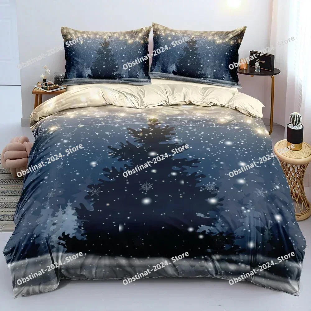 3D Floral Bedding set DuvetQuiltComforter Cover sets Flower Bed Linen Merry Christmas Design Custom King Queen Full Size