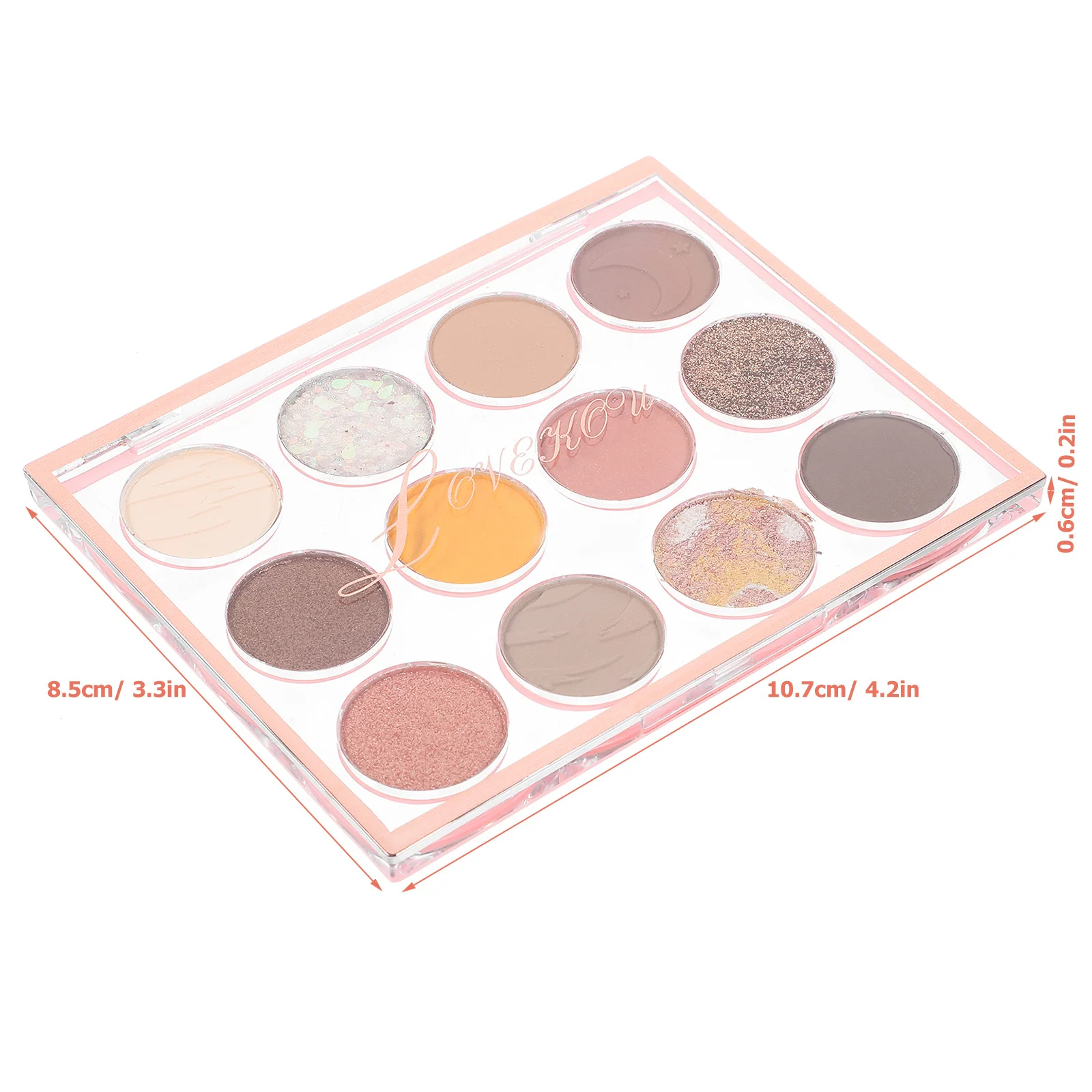 لوحة ظلال عيون مكونة من 12 شبكة، صينية مكياج خفيفة الوزن للسفر في الهواء الطلق، منظم ظلال عيون لامعة ولامعة #6