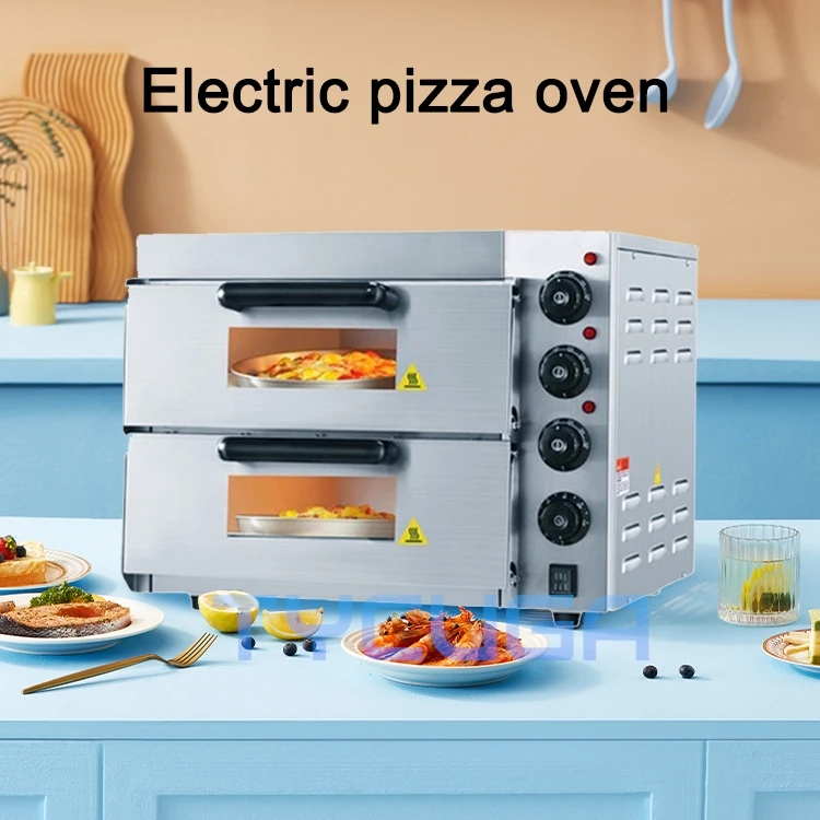 Four à Pizza électrique 3000W, four de boulanger monocouche et Double Machine de cuisson en acier inoxydable, grande capacité, four de cuisson du pain