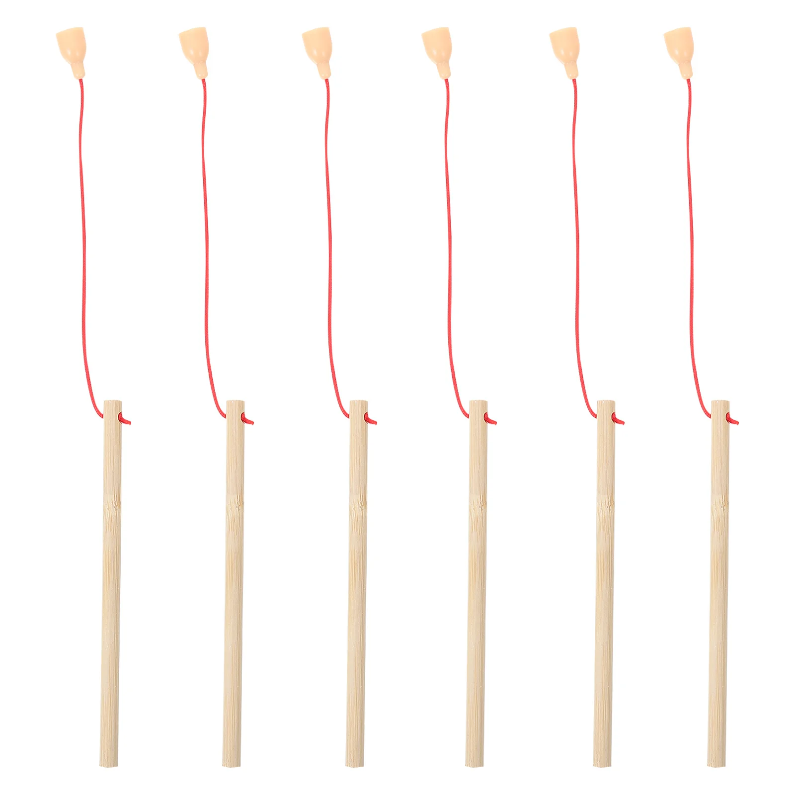 6 個の木製釣り竿高品質素材安全で滑らかな幼稚園子供ゲーム木製釣り竿魚捕りゲーム