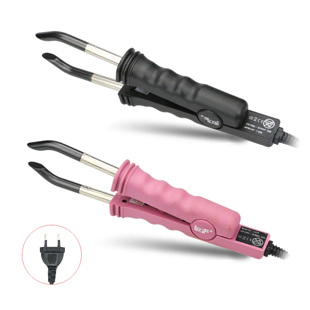 Loof Hair Extension Fusion Connector Hair connector / Hair Extension Fusion Iron / European plug 220V / US plug 110V Black Pink