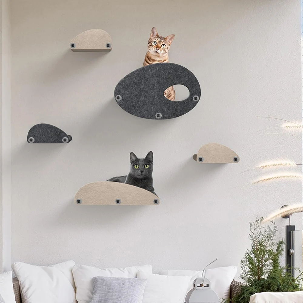 

Wall-Mounted Cat Shelf with Climbing Shelves Perches Hammock Scratching Cat Furniture Indoors Not Easily Deformed Wear Resistant