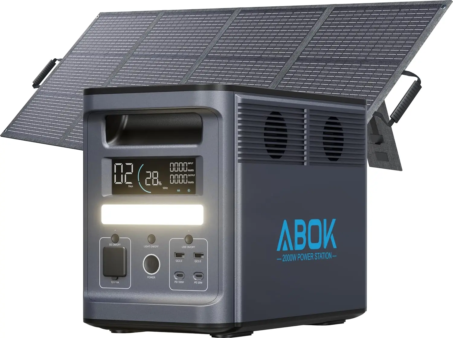 1536Wh 2000W Portable Power Station With 200W Solar Panel, Customized