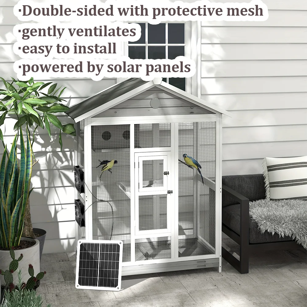 10W IPX5 Solar Ventilation Fan Single & Dual Fan Outdoor Exhaust Intake Fan with Mounting Kit for Shed Farm Greenhouse