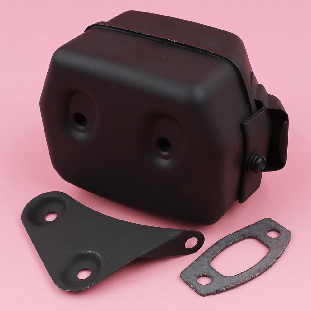 Silenziatore di scarico con Kit guarnizione staffa per Husqvarna 50 51 55, 55 Rancher sega a catena parti di ricambio per utensili di ricambio benzina