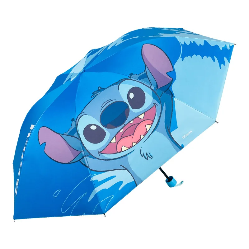 Disney Stitch Automatic Umbrella Rain Shine Cartoon Lilo & Stitch Umbrella UV Protection 5 Folding Portable Sunshade for gift