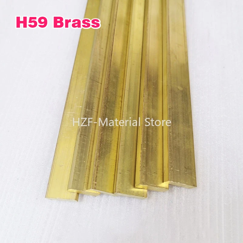 1-2Pcs Length 100/500mm H59 Brass Flat Bar Thick 2-50mm Solid Square Block Plate Zero-cut Customization Width 6-50mm