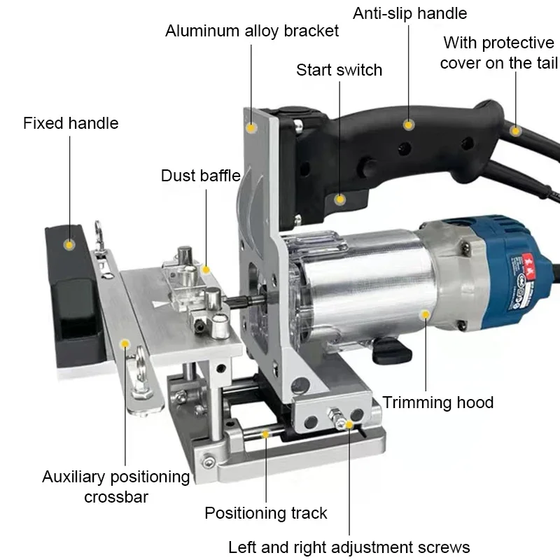 Woodworking Side Slotting Machine Trimming Machine 2 In 1 Slotting Bracket Mortising Jig For Trimming Machine