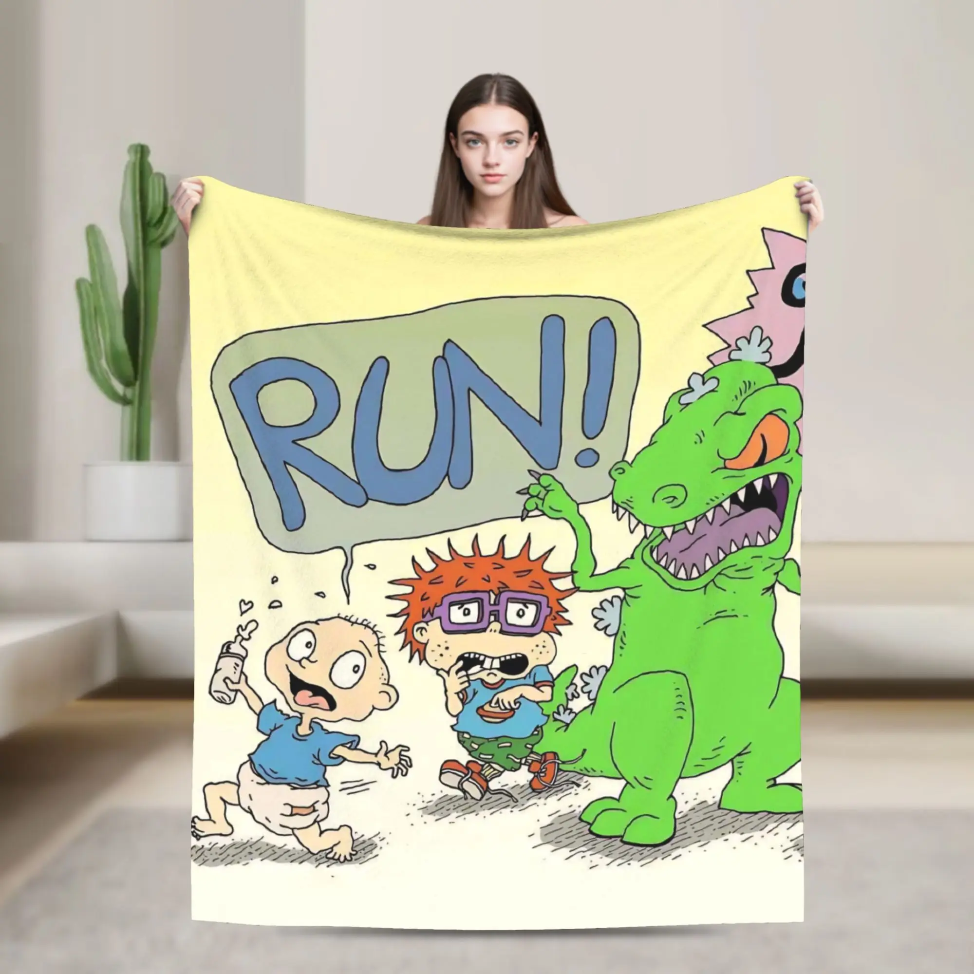 Super Soft Cartoon R-Rugrats Throw Blanket Premium Flannel Fleece Lightweight  Bed Blanket Super Cozy Blankets All Season Use