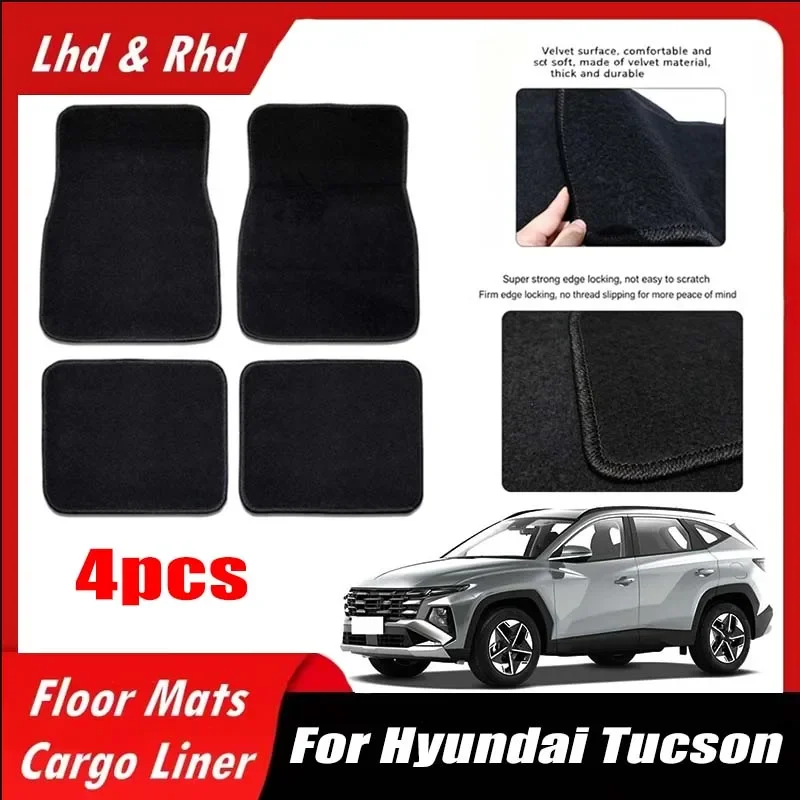 

4pcs Car Floor Mats All-Weather Easy To Clean Durable Anti-Slip Interior Protection Floor Liners For Hyundai Tucson Accessories