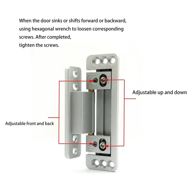 Door Hinges,2Packs Adjustable  Door Hinges,110Lbs Load-Bearing,Heavy Duty Concealed Hinges For Secret Door