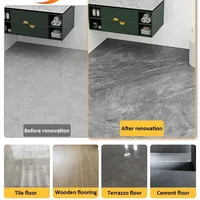 Imitation Marble Floor Tiles Waterproof Peel and Stick Self-Adhesive Wallpaper Non-Slip Wear-Resistant Decorative Floor Stickers 3