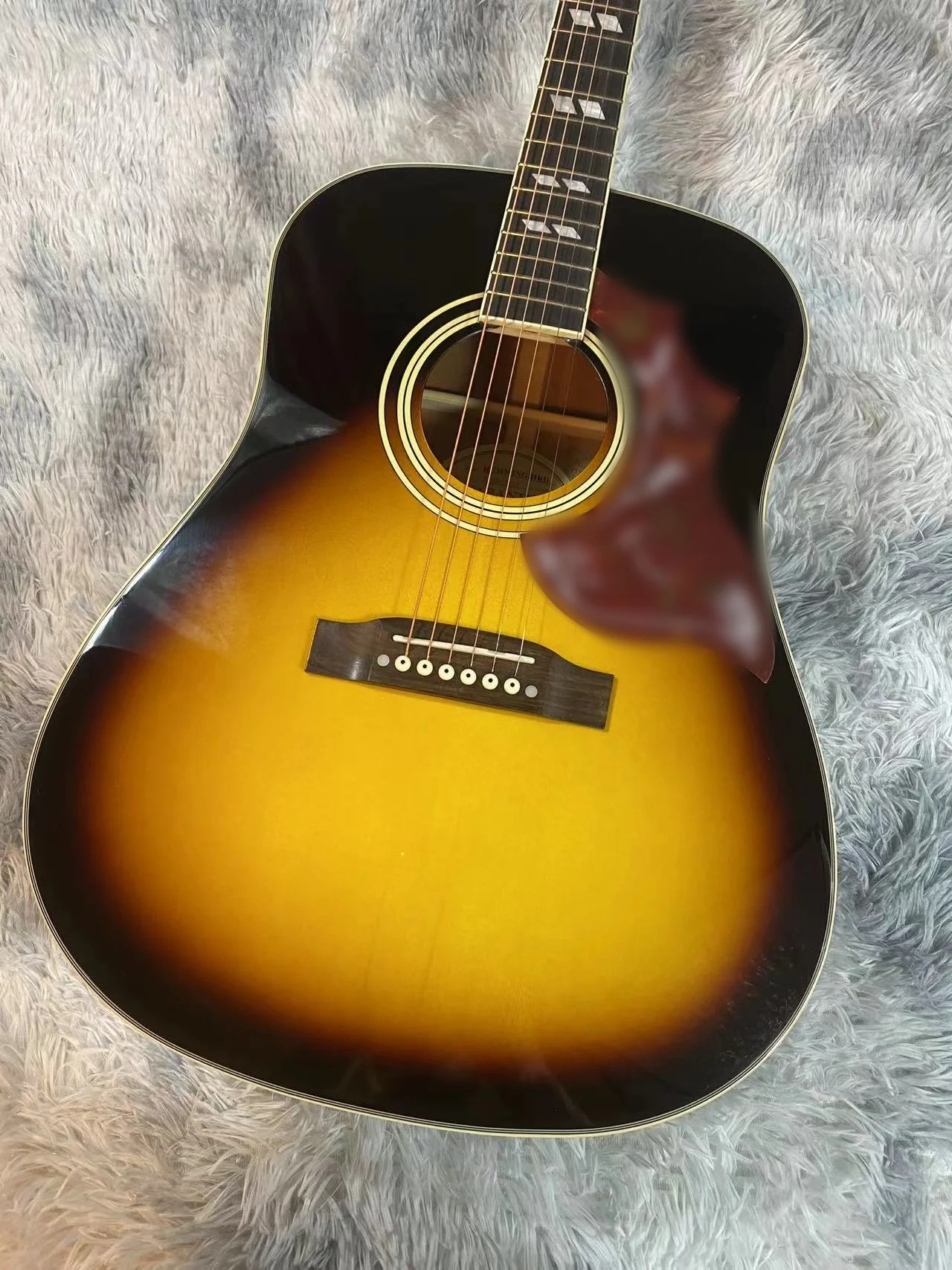 41 Inch Sunset Gradient Bird Acoustic Guitar Spruce Rosewood Fingerboard Spruce Solid Top Mahogany Body Free Shipping - view 4