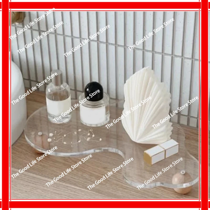 

Irregular Cloud Shape Acrylic Cosmetic Ornament Tray Transparent Earrings Jewelry Display Rack Desktop Organizer Home Decoration