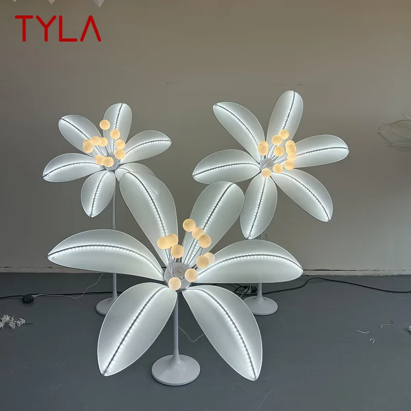 TYLA Modern White Lily Wedding Lamp LED Light for Party Stage Road Lead Little Fresh Flower Background Decoration