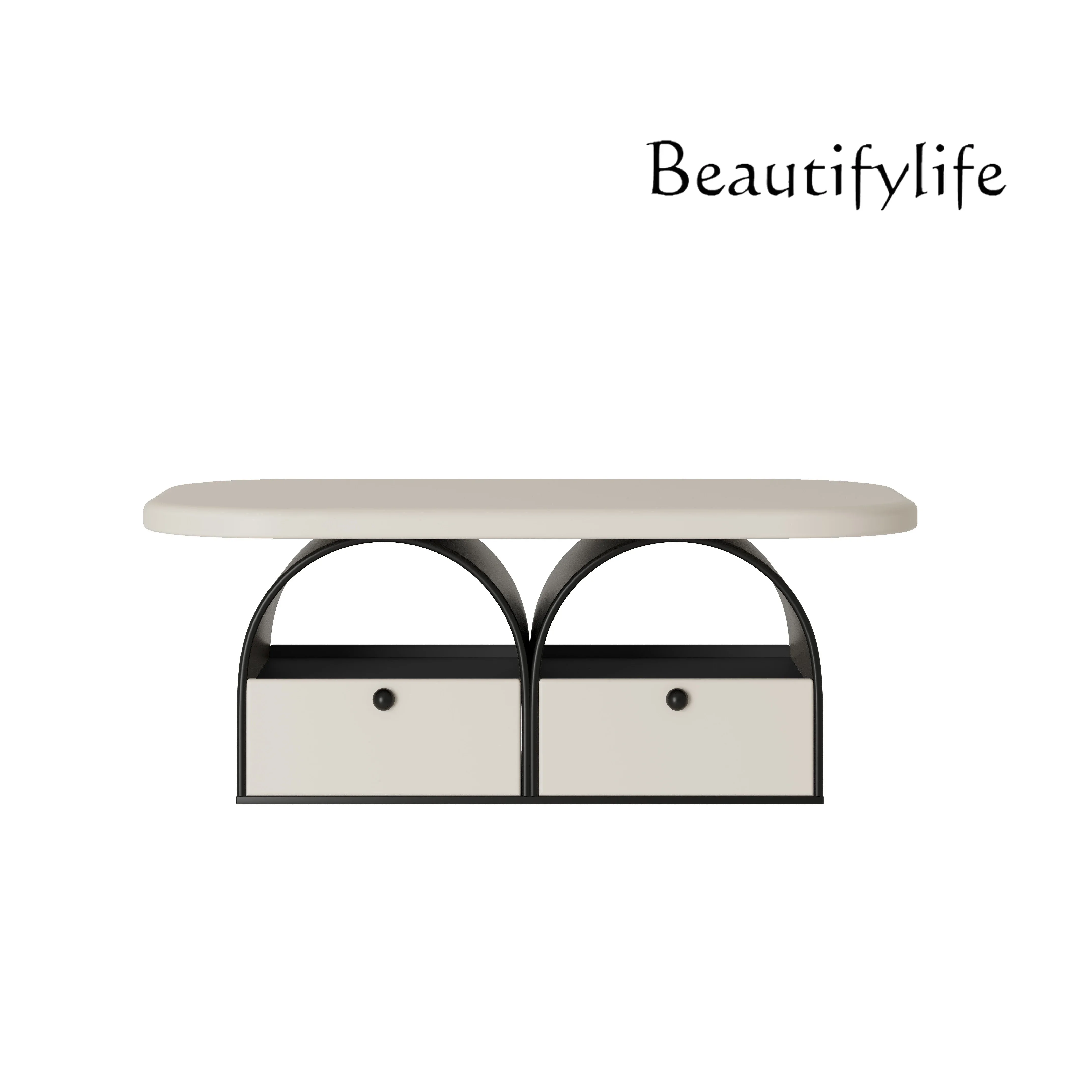 

S French Cream Silent Style Small Apartment Rectangular Coffee Table Creative Designer Living Room Tea Table