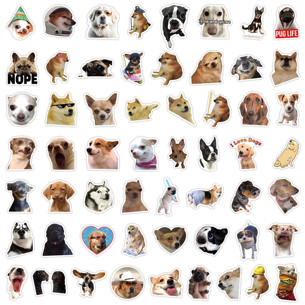 10/30/55PCS Lustige Hunde Aufkleber Nette Cartoon Aufkleber Spielzeug Graffiti Schreibwaren Telefon Fahrrad Laptop Auto Kinder lustige Aufkleber Spielzeug
