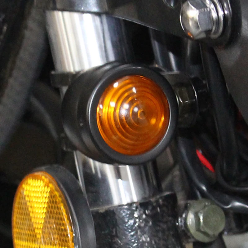 Universal Motorcycle Mini Bullet 12v LED Turn Signals Amber & Red Brake Running Light Turn Signals Lights Accessories