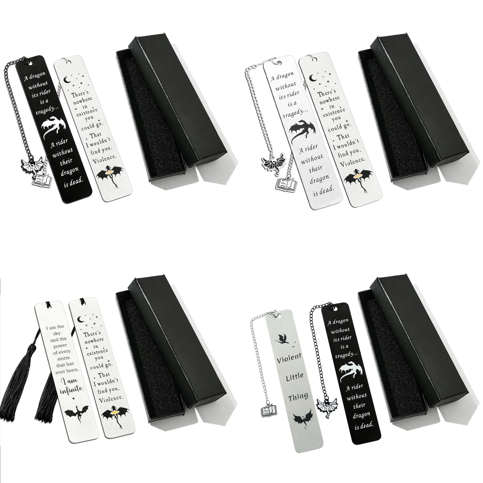 Fourth Wing Bookmark - Cool Page Markers, Packaged in a Black Premium Gift Box (2-Piece Set).