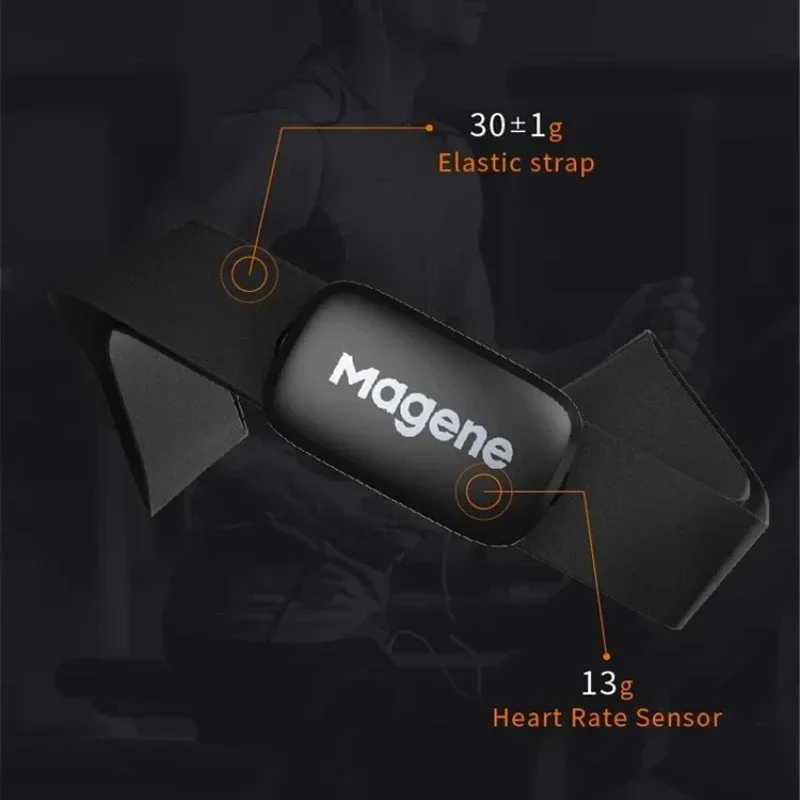 Magene 心拍数モニター - 自転車/スポーツ用 Bluetooth/ANT+ チェストストラップセンサー (デュアルモード)