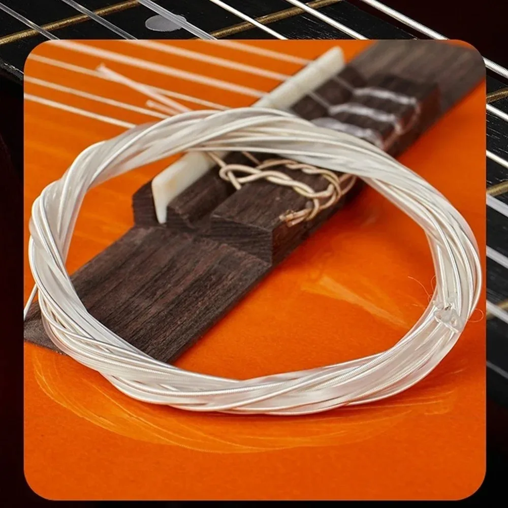 6 teile/satz Klassische Gitarre Saiten Nylon Silber Überzug Set Super Licht Für Klassische Akustische Gitarre Teile Ersatz Zubehör – Detail 5