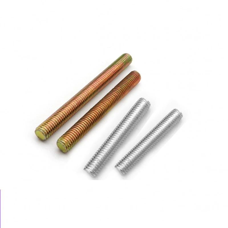 M6 M8 M10 M12 4.8 Grade Color Zinc White Zinc Plated Carbon Steel DIN975 Full Metric Thread Bolt Shaft Rod Bar Stud