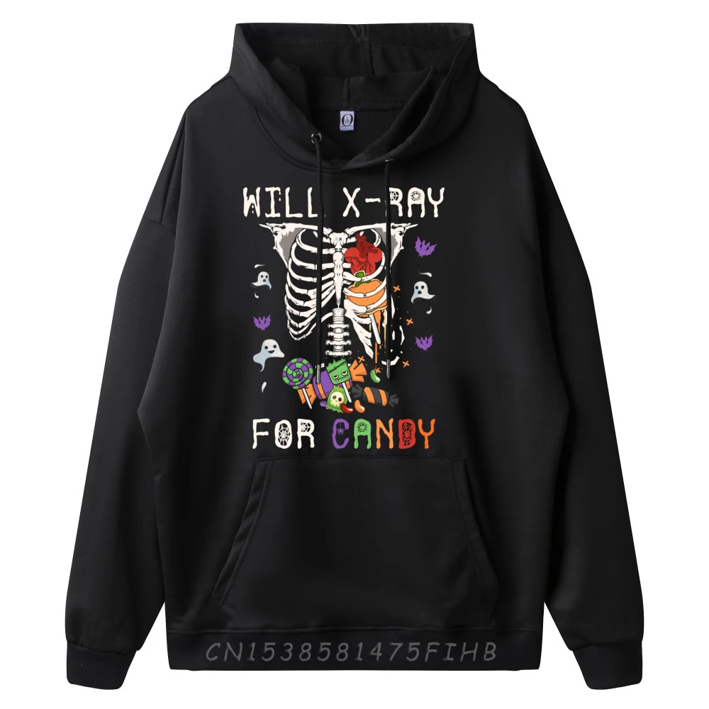 Will X Ray For Candy Cute Halloween Skeleton Candy Radiology 3xl Men Clothing Sweatshirts For Men Gothic Style