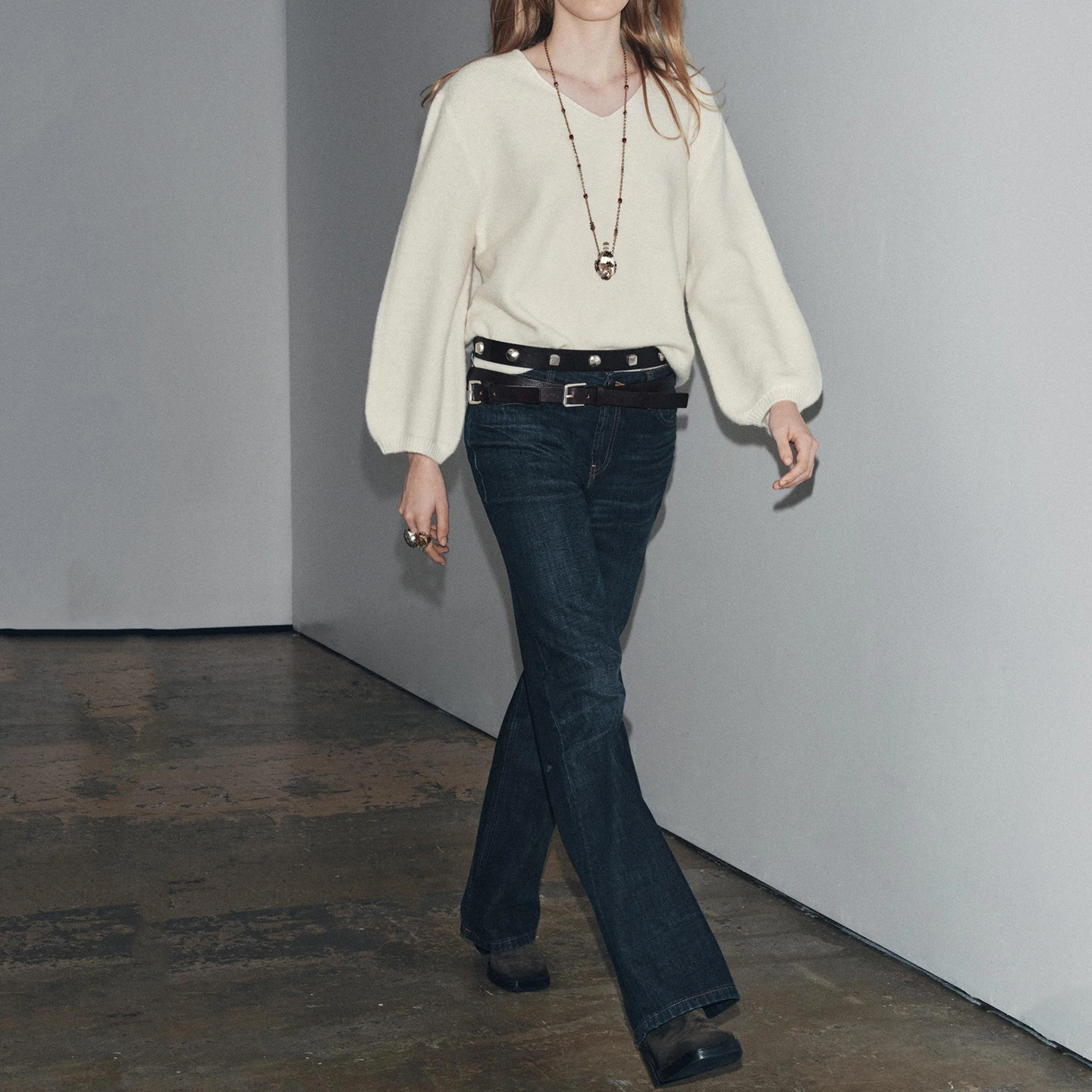 Модный смешанный вязаный свитер Bubble Sve, женский повседневный свободный крой, трикотаж V-Ne Long Sve на осень 2023 г.