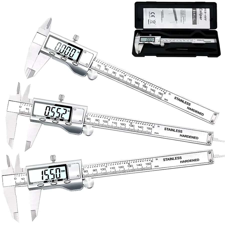 TON09 6-Inch 150mm Stainless Steel Electronic Digital Vernier Caliper Metal Micrometer Measuring