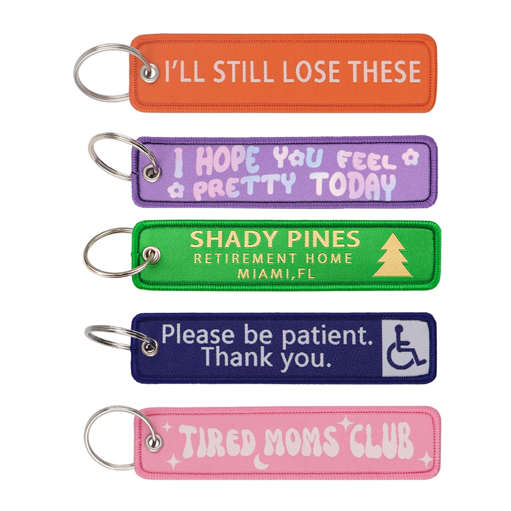 Quotation Key Tag For Driver Key Chain New Weaving Mark Car Key Tag Keyring Trinket Accessories Jet Tag Gift For Kids 1PC