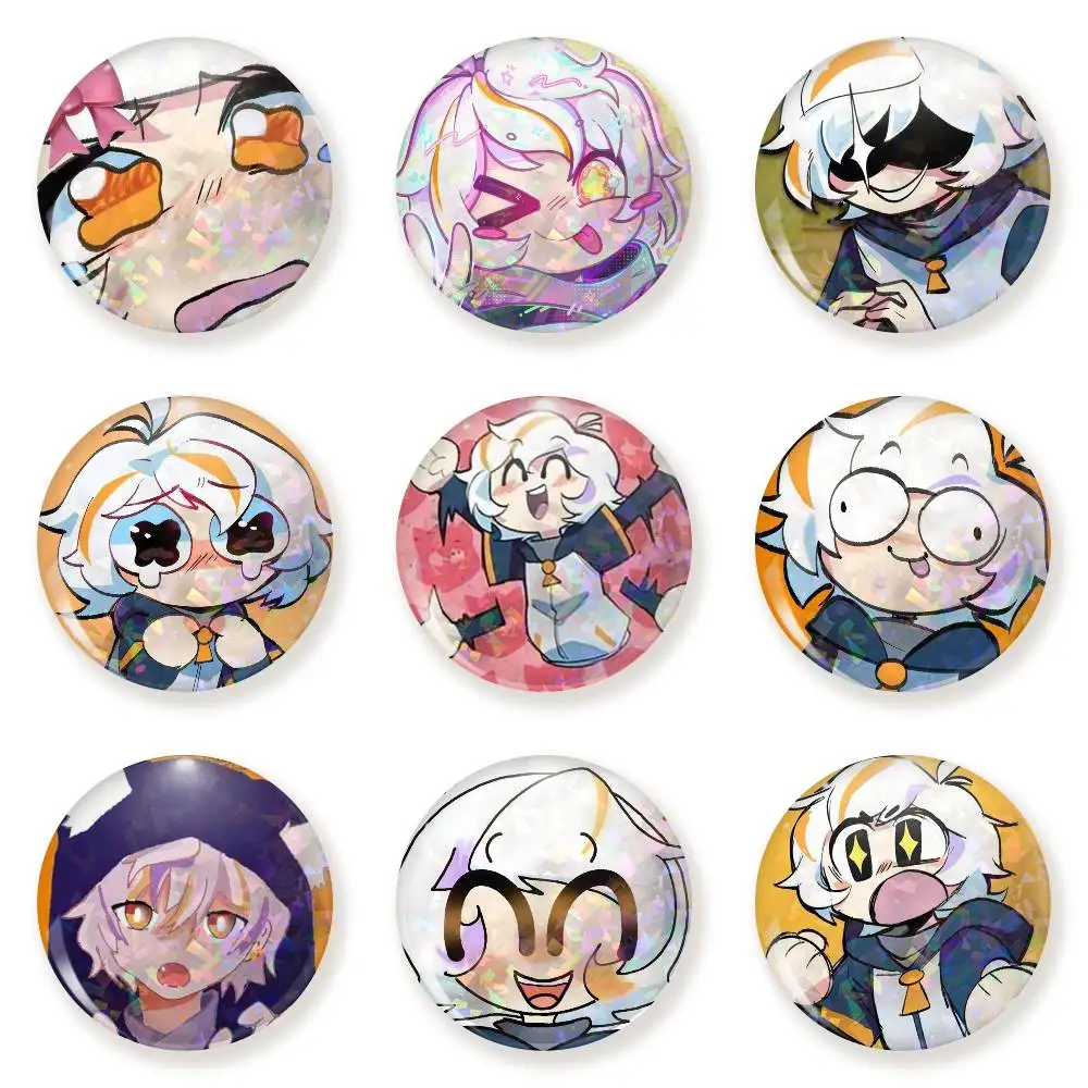 Chuy M-Mine Snap-in Pins Cartoon Character Round Creative Brooches For Backpack Accessories Jewelry Gifts