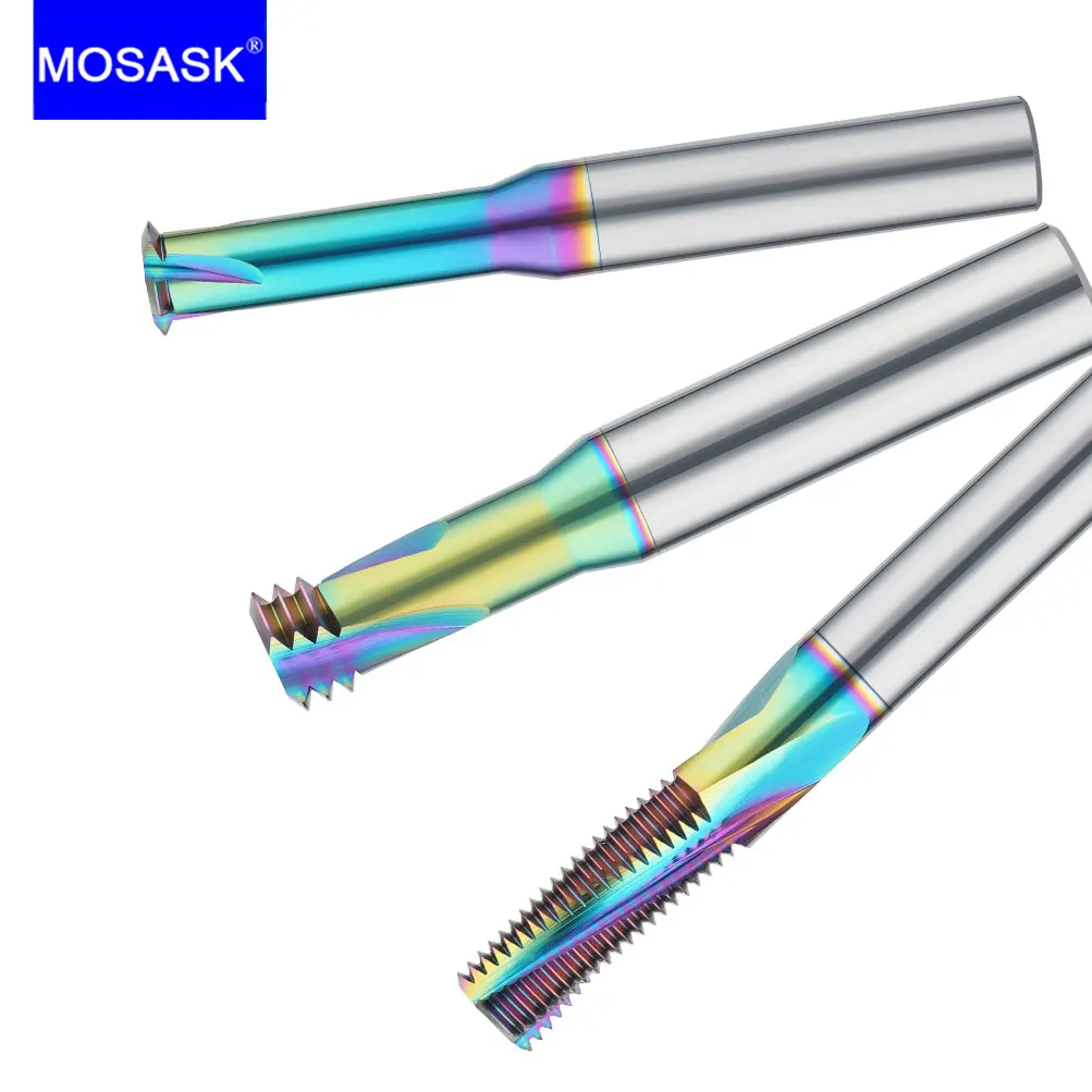 MOSASK 1 шт. полный Т-образный красочный нано-резьбовой Фрезерный резак вольфрамовый стальной обрабатывающий центр износостойкий