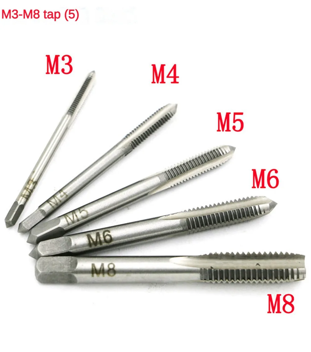 T-shaped Tap Steel Hand Tapping Tools Adjustable Bit Ratchet Tap Holder Wrench Tap Accessories Thread Metric Plug M3-m8