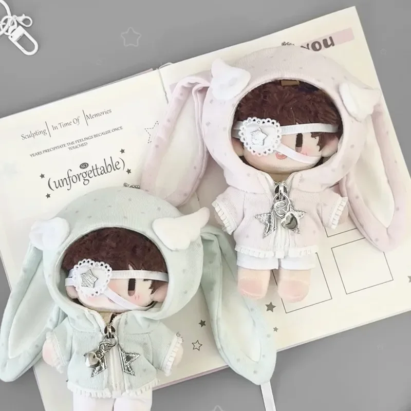 10cm Cotton Doll Clothes Ancient Early Flavor Little Rabbit Series Zipper Clothing Cute Polka Dot Pattern No Attribute Clothing