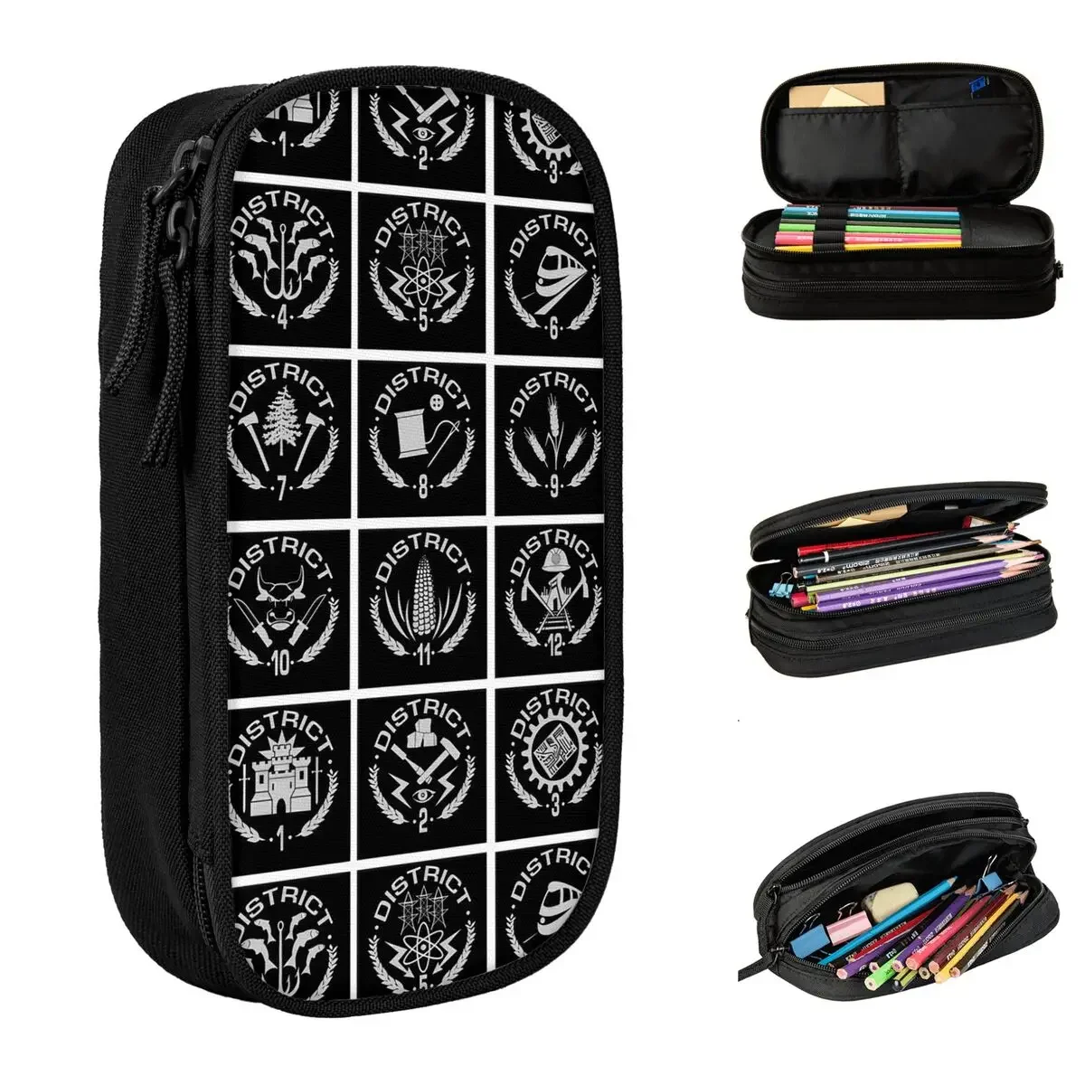 

The Hunger Games Collage Pencil Cases Fun Pen Holder Bags for Student Large Storage School Supplies Cosmetic Pencil Box