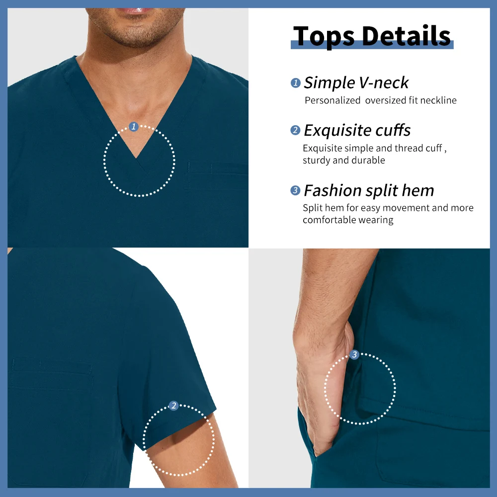 Nurse Accessories Hospital Medical Uniform Men High-quality Surgery Set Pet Veterinary Surgical Scrub Suit Dental Clinic Clothes