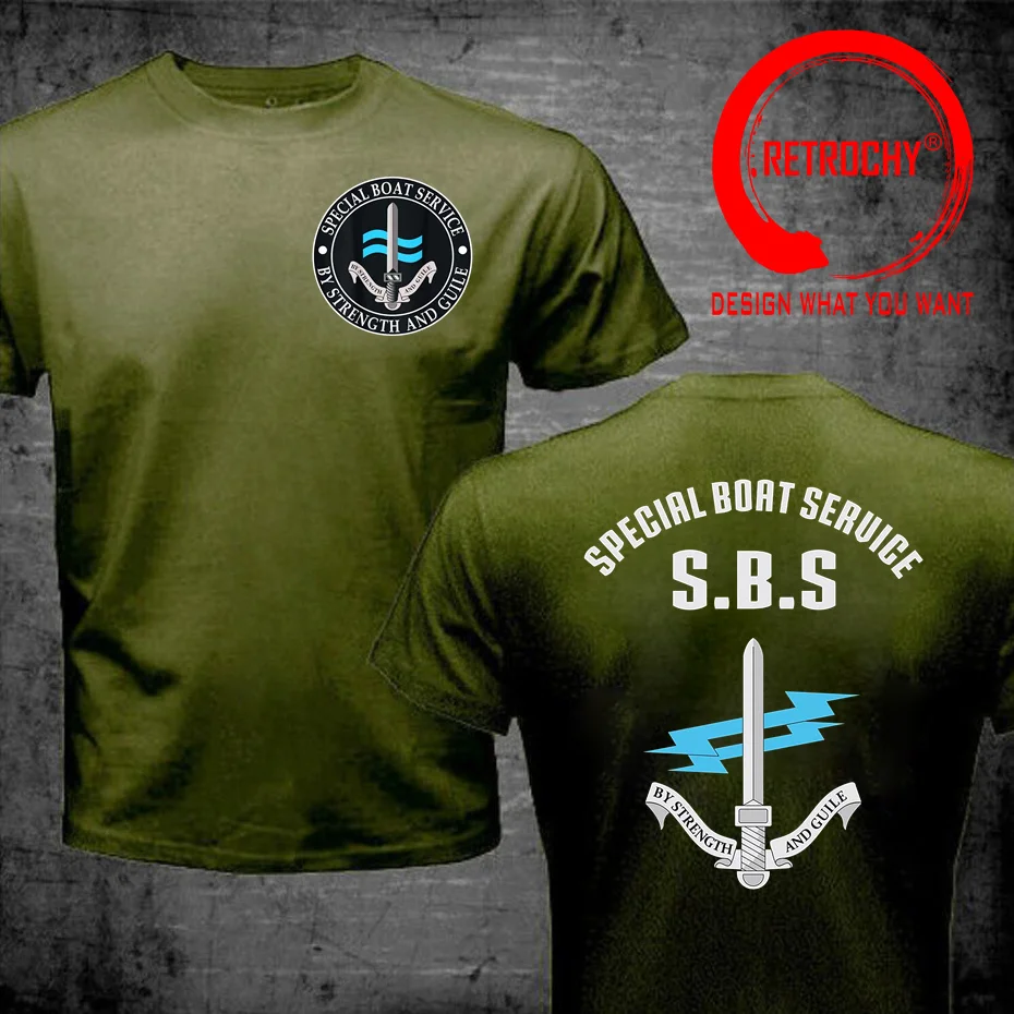 Special Boat Service British SBS Special Forces Marine Corps SAS T-shirt Fashionable Men's Women's Printed Casual Short-sleeved