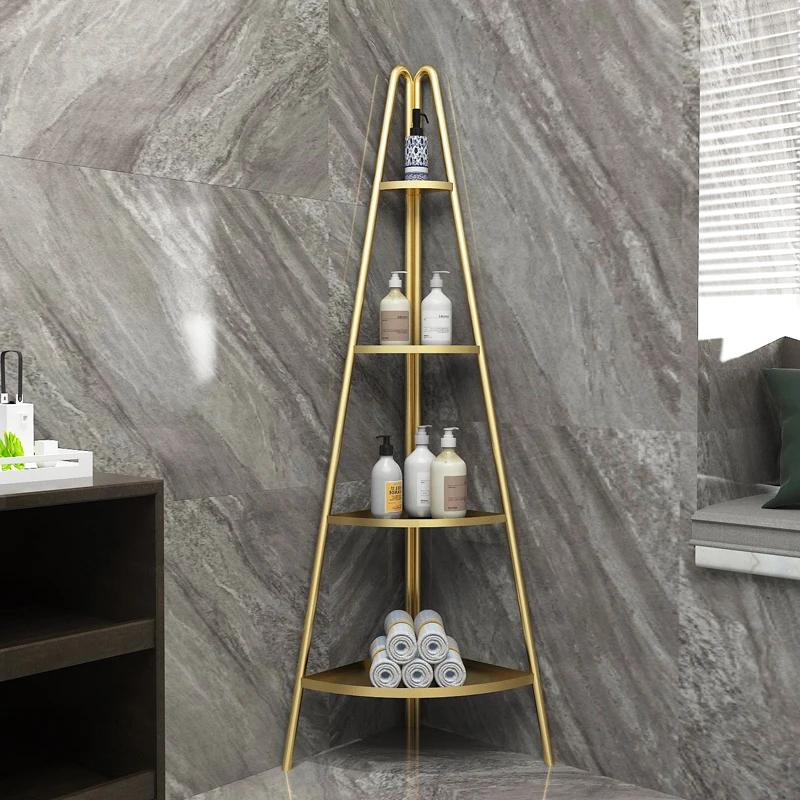 Luxury bathroom storage rack, floor to floor tripod, porch corner, bathroom storage rack, living room, indoor multi-layer rack