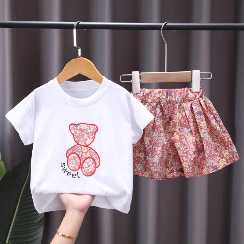New Summer Baby Clothes Set Children Casual Cotton T-Shirt Shorts 2Pcs/Set Toddler Girls Clothing Infant Costume Kids Tracksuits image 4