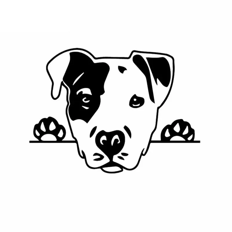 Cartoon Dog Head Funny Puppy Pet Decals Car Window Decoration Personality Pvc Waterproof Decals Black/white, 16cm*12cm