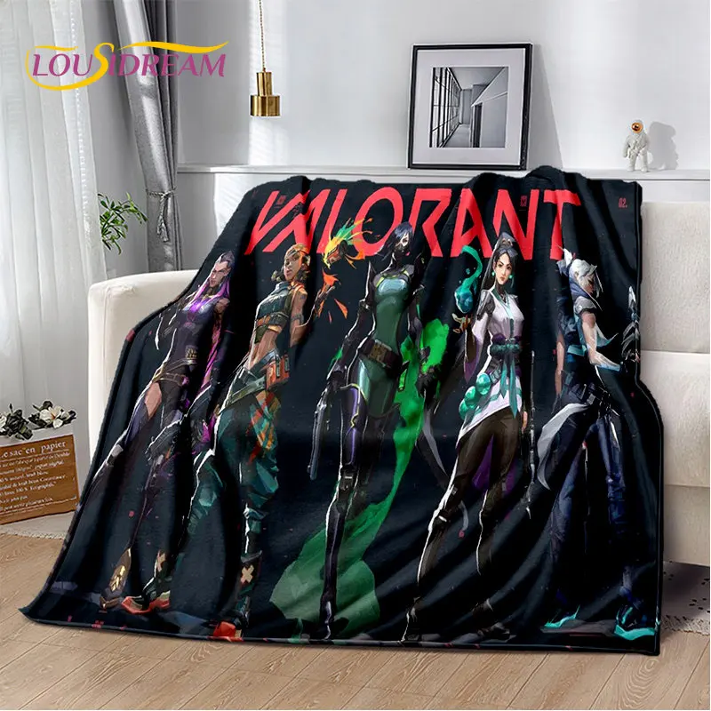 3D HD VALORANT Game Gamer Cartoon Soft Plush Blanket,Flannel Blanket Throw Blanket for Living Room Bedroom Bed Sofa Picnic Cover